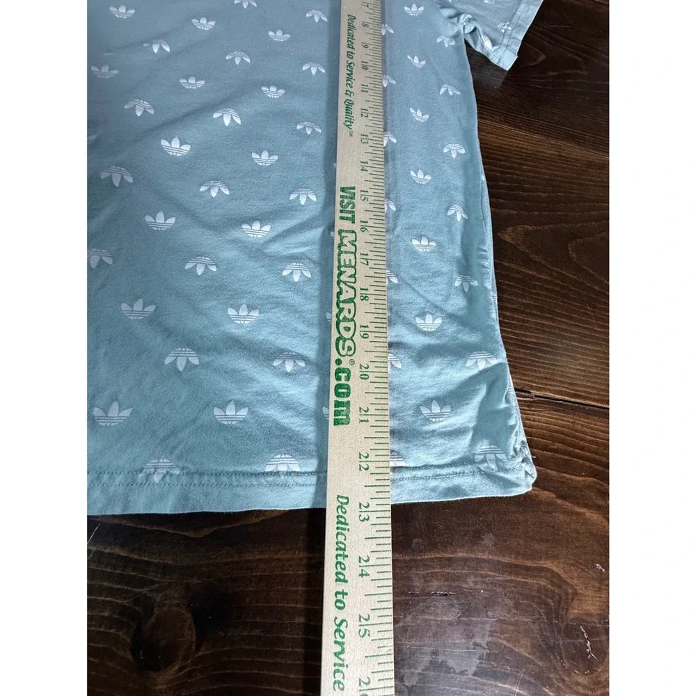 Adidas Originals Kids Mint‎ Green Trefoil All Over Print T-Shirt Size M 11-12Y